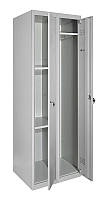 Шкаф хозяйственный металлический 2 секции, 2 дверцы, 3 полки, секция 300 мм
