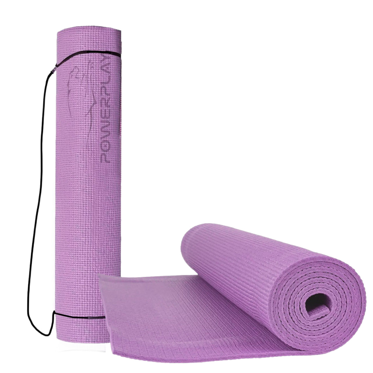 Килимок для йоги та фітнесу PowerPlay 4010 PVC Yoga Mat Лавандовий (173x61x0.6)