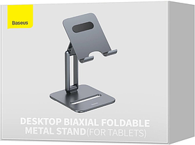 Підставка Baseus Desktop Biaxial Foldable Metal Stand for Tablets LUSZ000113 Grey, фото 5