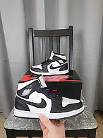 Кроссовки мужские и женские черно-белые Nike Air Jordan 1 Retro. Обувь унисекс Найк Аир Джордан 1 Ретро 42
