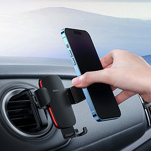 Тримач для мобiльного Baseus Metal AgeⅡ Gravity Car Mount Round Air Vent Version SUJS030001 Black, фото 3