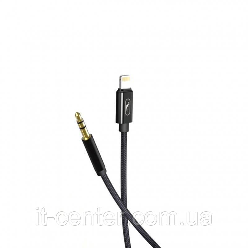 Кабель SkyDolphin SR26 Braided Wire 3.5 мм - Lightning (M/M), 1 м, Black (AUX-000069)