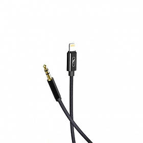 Кабель SkyDolphin SR26 Braided Wire 3.5 мм - Lightning (M/M), 1 м, Black (AUX-000069)