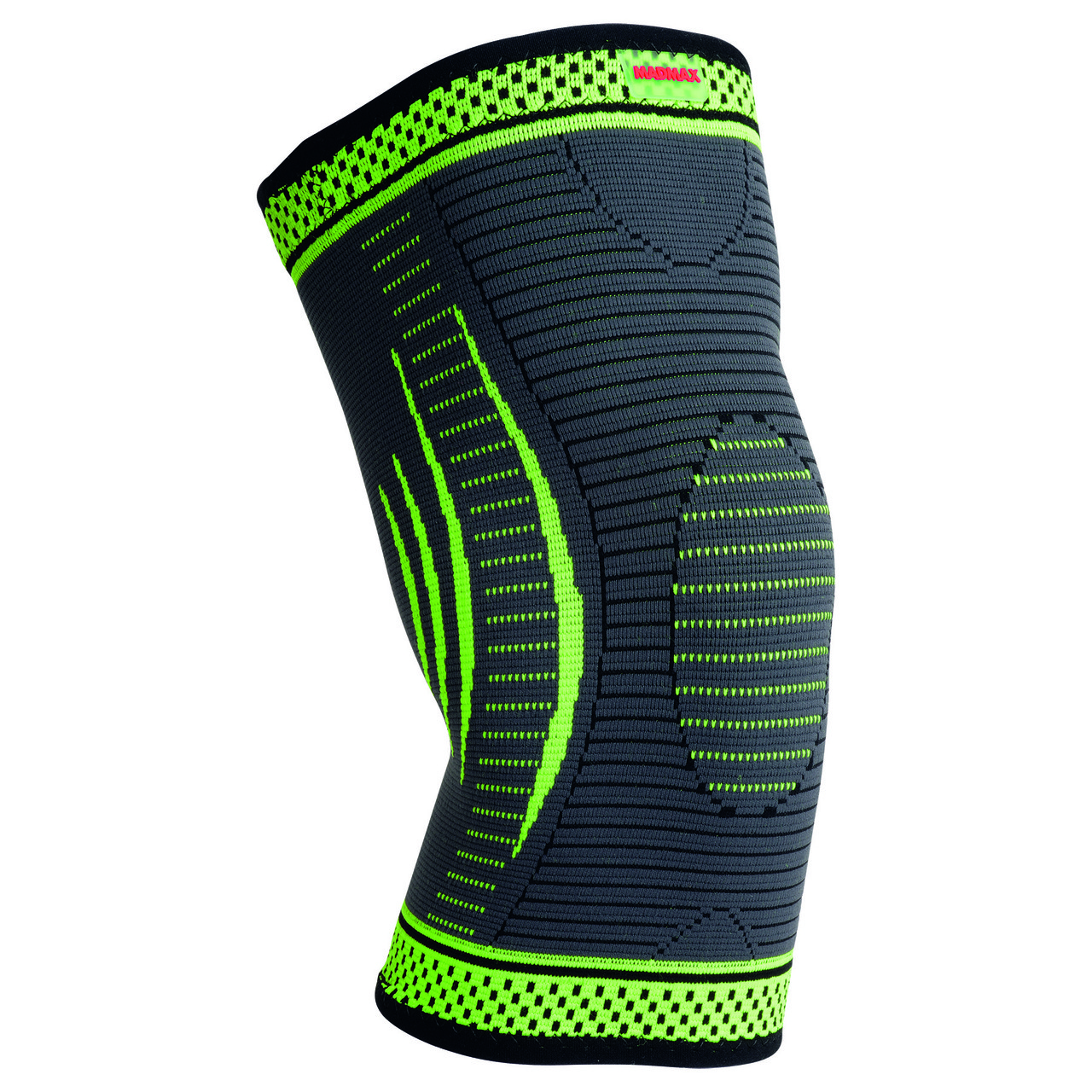 Компресійний наколінник MadMax MFA-284 3D Compressive knee support Dark grey/Neon green S, фото 1