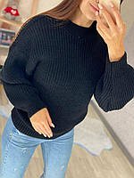 Женский стильный повседневный теплый вязаный свитер оверсайз