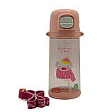 Пляшка для води CASNO 690 мл KXN-1219 Рожева (Свинка) з соломинкою, фото 4