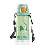 Пляшка для води CASNO 690 мл KXN-1219 Зелена (Зебра) з соломинкою, фото 2