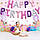 Набір фольгованих кульок надувних для створення композиції Happy Birthday. Рожево-бузковий матовий, фото 3