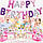 Набір фольгованих кульок надувних для створення композиції Happy Birthday. Рожево-бузковий матовий, фото 4