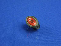 Кнопка овальная, черно-красная, 2 контакта, (250V, 3A/6A)