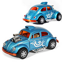 Коллекционная машинка Volkswagen Beetle Custom Dragracer Kinsmart KT5405W B Голубой, 12 см