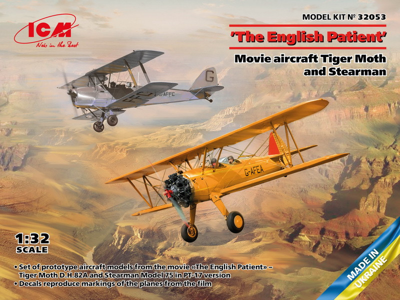Пластикова модель 1/32 ICM 32053 'The English Patient' Movie aircraft Tiger Moth and Stearman