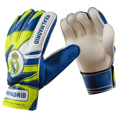 Вратарские перчатки Реал Мадрид сине-зеленые размер 6 - фото 1 - id-p2019088899