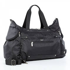 Сумка спортивна дорожня багажна чорна чоловіча на плече на 25 л. Dolly 938 розмір 48х24х22 см