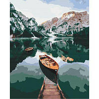 Картина по номерам`Лодка на зеркальном озере`???