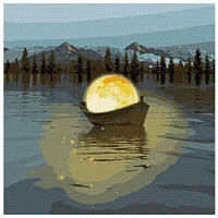 Картина по номерам`Лунная лодка с красками металлик`???