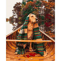 Картина по номерам`Пес в лодке`