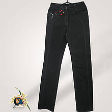 Джинси жіночі прямі з високою посадкою Таллас чорного кольору