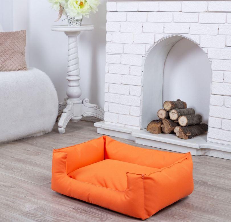Лежанка для собак 90*60 см оранжевая, мягкое место лежак для собак непромокаемая антикоготь прямоугольный - фото 4 - id-p2019116113