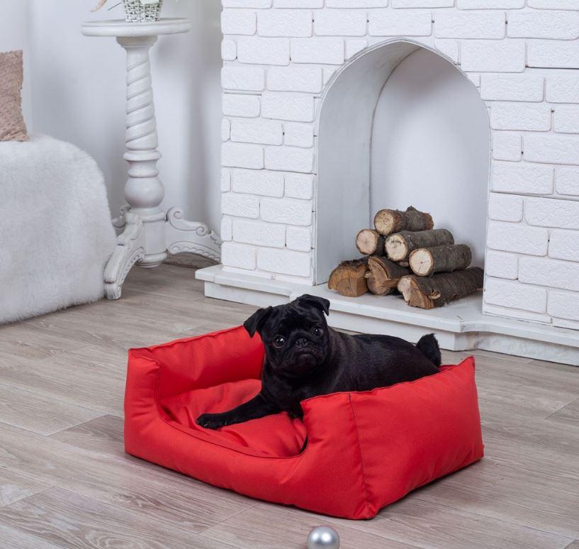 Лежанка для собак 60*45 см красная, мягкое место лежак для собак непромокаемая антикоготь прямоугольный 60*45 см - фото 1 - id-p2019116118