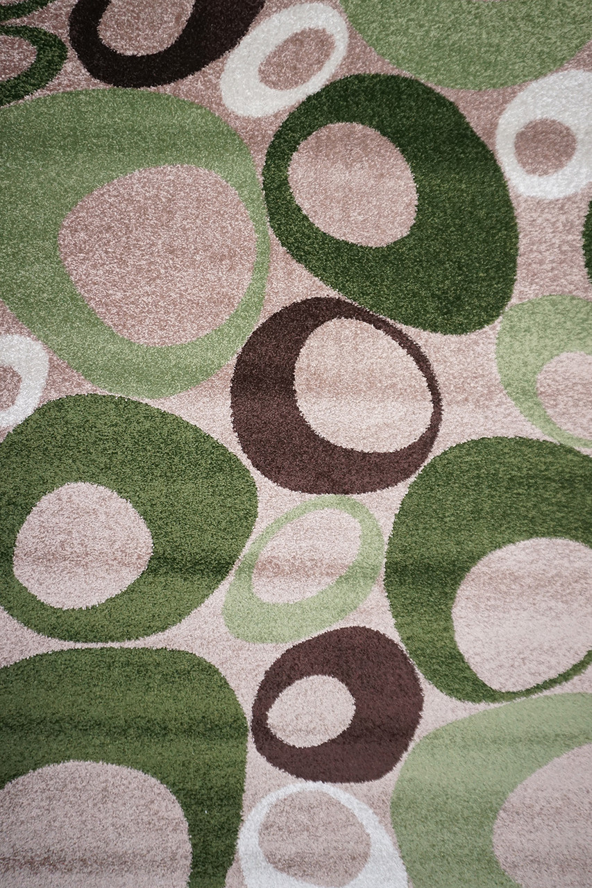 Килим сучасний KIWI 02577B Beige/L.Green, 0.8х1.5 м