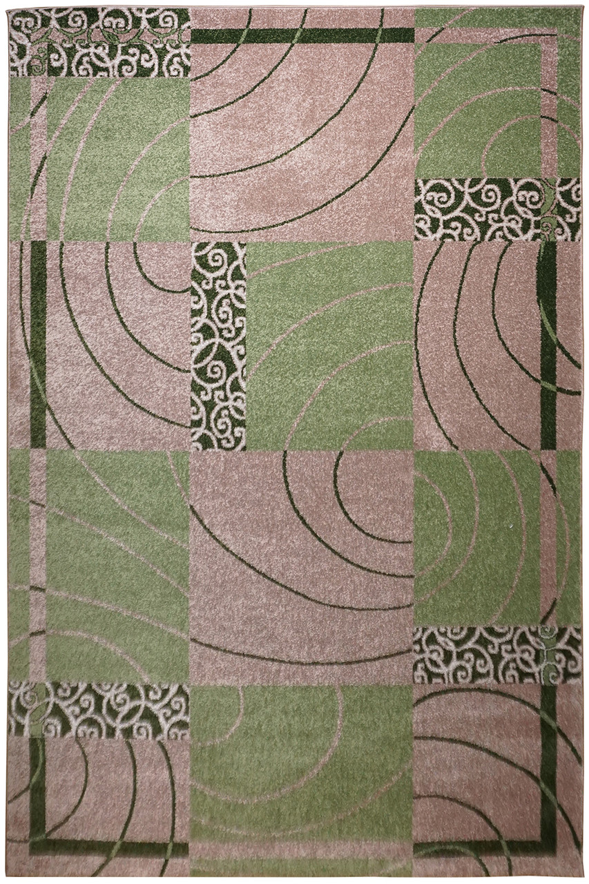 Килимок сучасний KIWI 02578B Beige/L.Green, 0,8x1,5 м