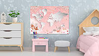 Детская карта мира 3D для девочки Артикул 46003 2.05х1.5м
