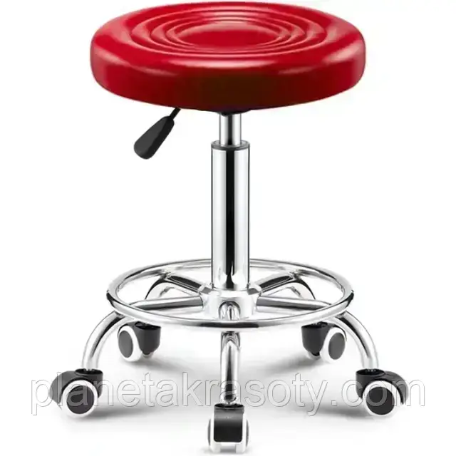 Стілець для майстра манікюру і педикюру без спинки (червоний), фото 1