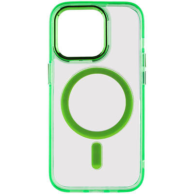 Чохол TPU Iris with MagSafe для Apple iPhone 13 Pro (6.1") Салатовий