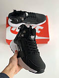 Кросівки зимові Nike Huarache Acronym чоловічі чорні з білим високі водонепроникні модні теплі, фото 5