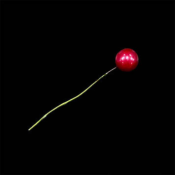 Гілочка штучної калини для декору на дротіі 7 см, колір рожевий