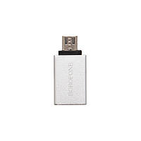 Переходник адаптер Borofone BV2 USB-A to Micro-USB OTG USB 3.0 Silver BX, код: 8139317