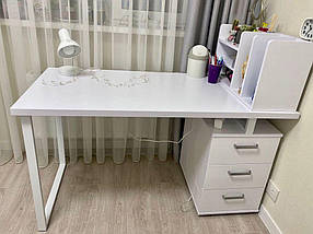 Стіл офісний L-27 max 36 мм (1350*650) білий TM Loft design, фото 5