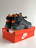 Кросівки зимові Nike Huarache Acronym чоловічі чорні з оранжевим високі водонепроникні модні теплі, фото 2