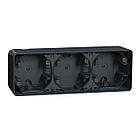 Тримісний бокс для поверхневого монтажу IP55 чорний [MUR37713] SEBSПП Mureva Styl Schneider Electric