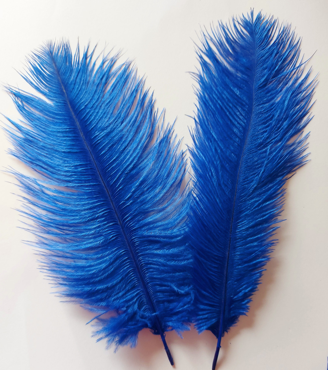 Перо страуса 23-25 см бузкове синє