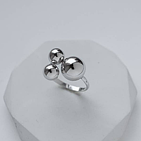 Серебряное женское кольцо "Шарики" 20 размер