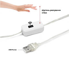 LED світлодіодна стрічка з вимикачем USB 5V 50 см біла SMD2835 ЮСБ працює від павер банку power bank