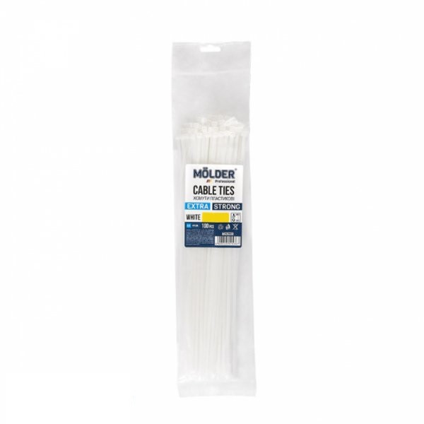 Хомуты пластиковые белые Molder 3.6 x 370 мм, 100 шт (MA26337)