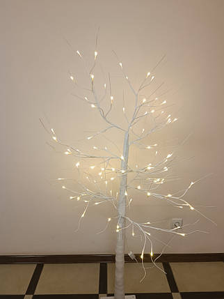Світлодіодне дерево гірлянда теплий білий 1.5 м. 96 led біле IP44 220V Код.59378, фото 2