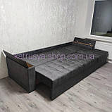 Диван кутовий Сіті Плюс 3 м (люкс) велюр антикіготь темно-сірий антрацит, фото 4