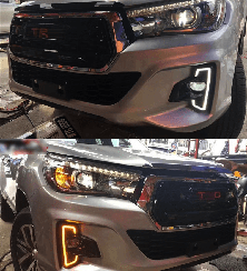 DRL штатні денні ходові вогні LED - DRL для Toyota Hilux 2018+ (з повторювачем повороту)