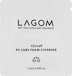 Ніжна пінка для вмівання з гімалайською сіллю LAGOM Cellup PH Cure Foam Cleanser 1.5ml