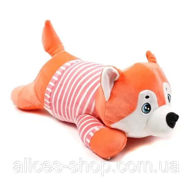 Мягкая игрушка трансформер 3 в 1 плед-подушка для детей хаски, 50 см, оранжевый,AS - фото 2 - id-p2019145496
