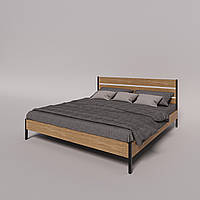Кровать двуспальная "Лофт 2" из натурального дерева ясень 180х200 см, Палісандр
