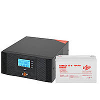 Комплект резервного питания UPS 1500VA+АКБ GEL 1200W LogicPower (ИБП1050W+100Ah батарея гелевая)