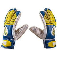 Вратарские перчатки Реал Мадрид сине-желтые размер 5
