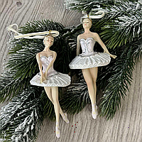 Елочное украшение для новогоднего декора Балерина Бело розовая 13 см (1 шт)