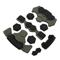 Захисні подушки для каски FAST, Mich GEN4 (18 шт + 24 Velcro), Олива, фото 6
