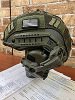 Шлем FAST USA(Оригинал), EARMOR M31 Активные шумоподавляющие наушники США Шлем тактический NIJ IIIA